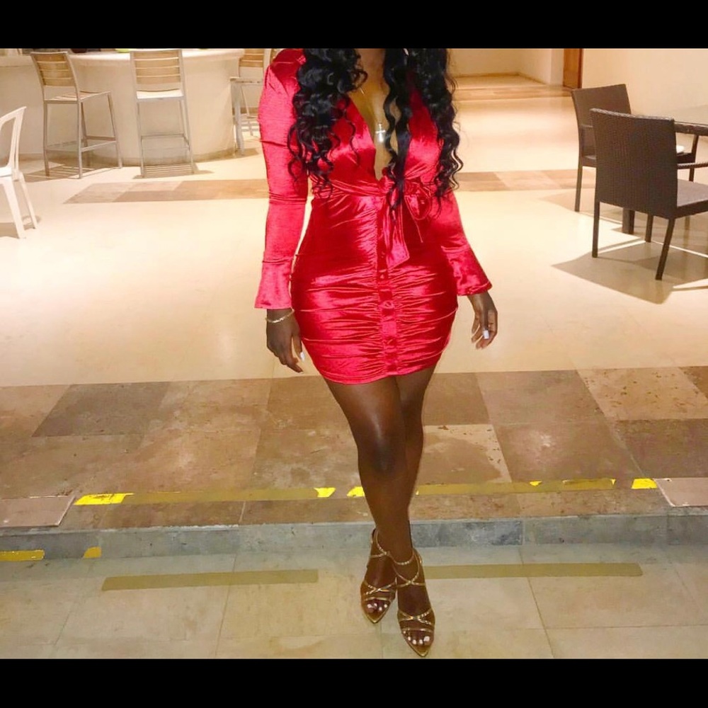 Red Satin Mini Dress